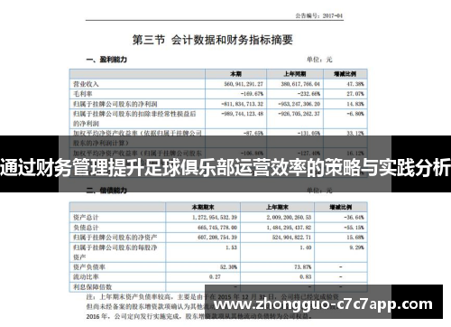 通过财务管理提升足球俱乐部运营效率的策略与实践分析 通过财务管理提升足球俱乐部运营效率的策略与实践分析